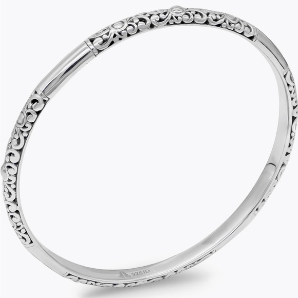 ✨ DEVATA Sterling Silver Bangle Bracelet | Signature Scroll Design ✨ Gift Ready - Picture 8 of 11